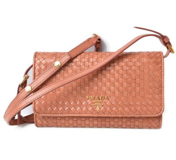 m2210 25 p 1 Prada Long Wallet Madras Rose