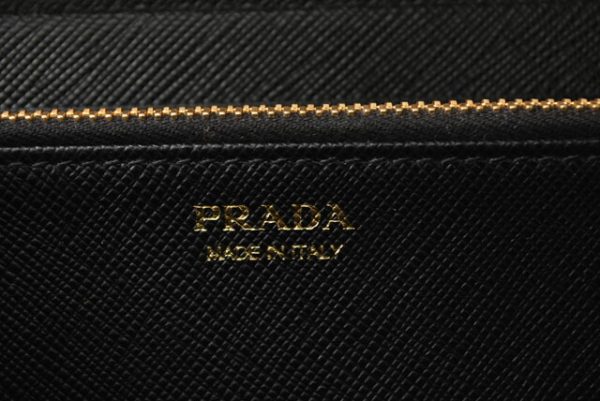 m2210 7 p 8 Prada Long Wallet Saffiano Triang Black