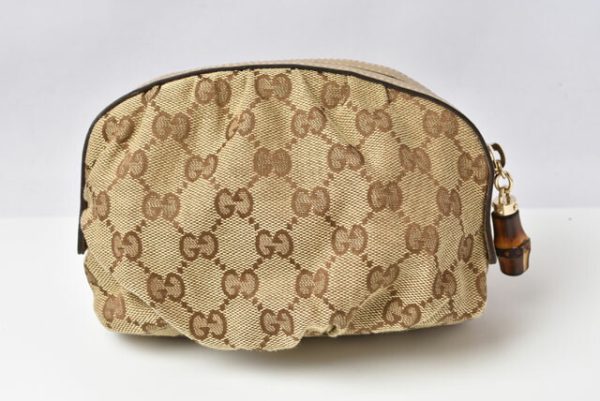 m2210 8 g 3 Gucci Pouch Bamboo Khaki Beige