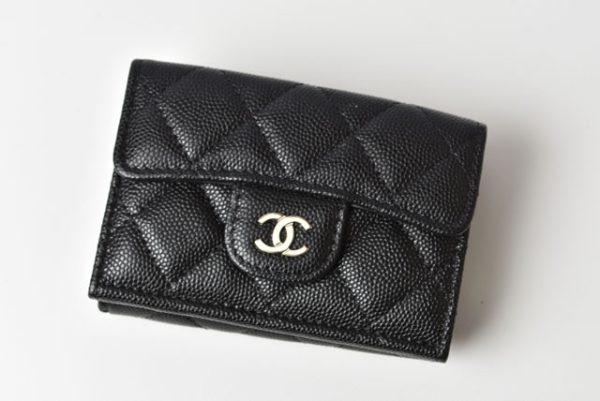 m2211 27 ch 2 CHANEL Coin Case Wallet Caviar Skin Black