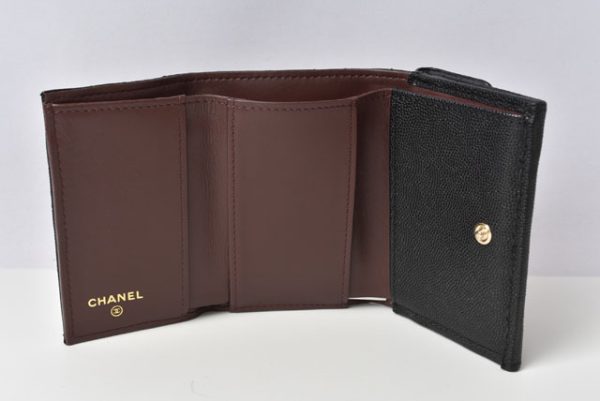 m2211 27 ch 8 CHANEL Coin Case Wallet Caviar Skin Black