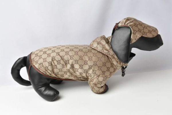 m2211 53 g 4 Gucci Pet Coat GG Brown Red Green