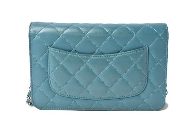 m2211 57 ch 5 CHANEL Chain Wallet Lambskin Turquoise