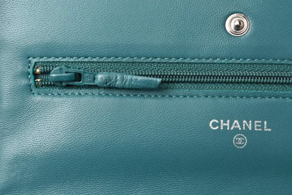 m2211 57 ch 9 CHANEL Chain Wallet Lambskin Turquoise