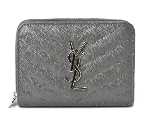 m2211 67 ysl 1 Saint Laurent Mini Wallet Asphalt