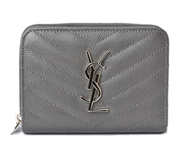 m2211 67 ysl 1 Saint Laurent Mini Wallet Saint Laurent Full Zip Asphalt Black