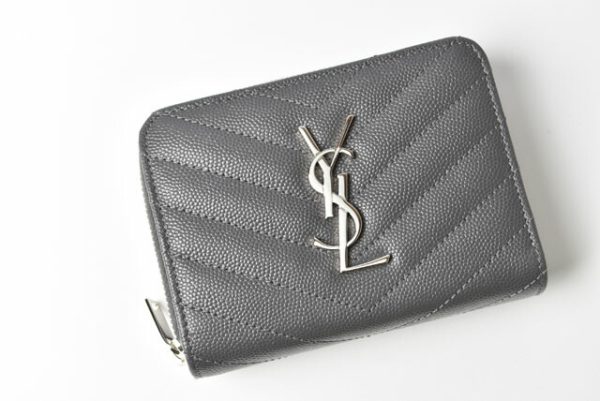 m2211 67 ysl 2 Saint Laurent Mini Wallet Asphalt