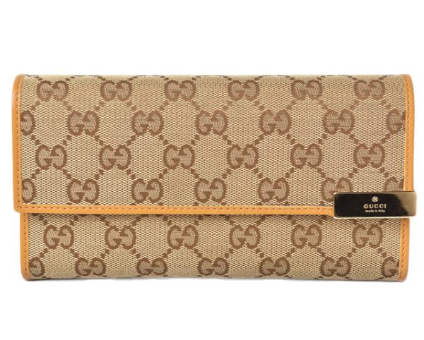 m2212 26 g 1 Gucci Long Wallet GG Beige Brown