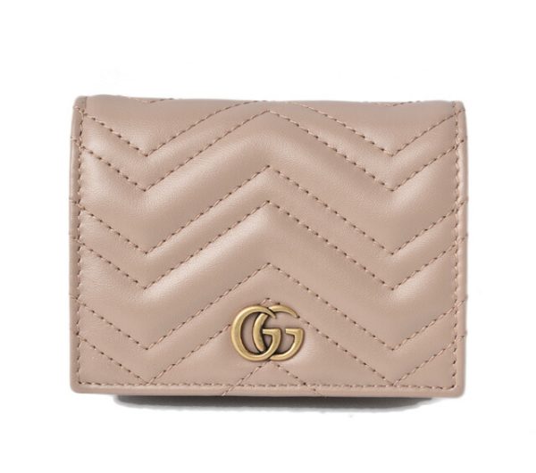 m221216 44 g 1 Gucci Mini Wallet GG Marmont Pink Beige