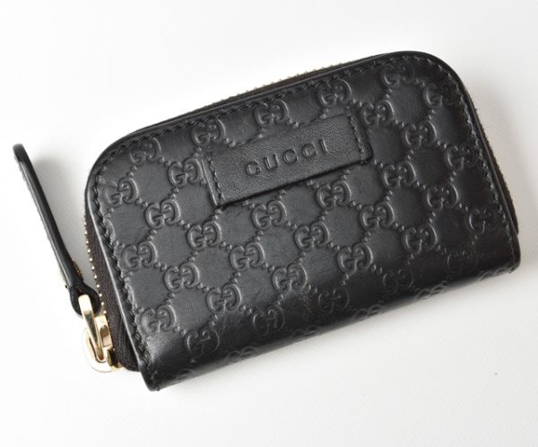 m221216 45 g 1 Gucci Coin Case Micro Guccisima Black