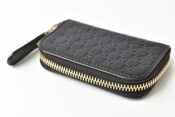 m221216 45 g 3 Gucci Coin Case Micro Guccisima Black