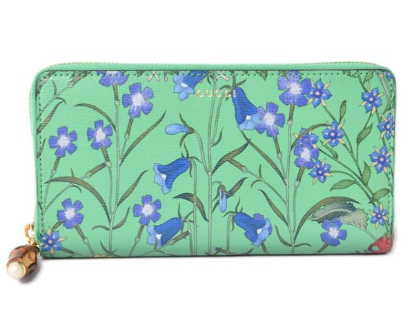 m221216 50 g 1 Gucci Wallet Nymfair Flora Bamboo Green Multicolor