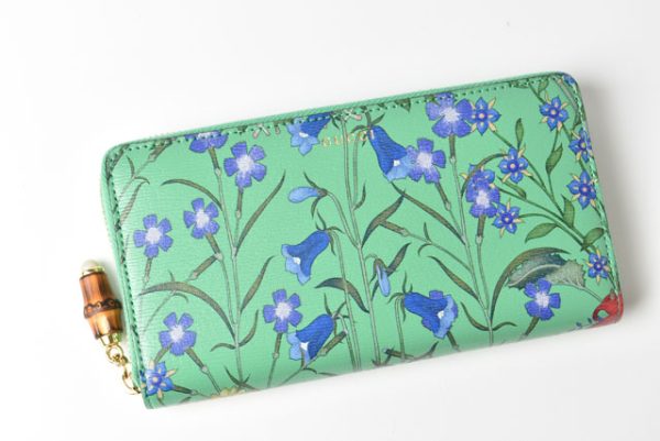 m221216 50 g 2 Gucci Wallet Nymfair Flora Bamboo Green Multicolor