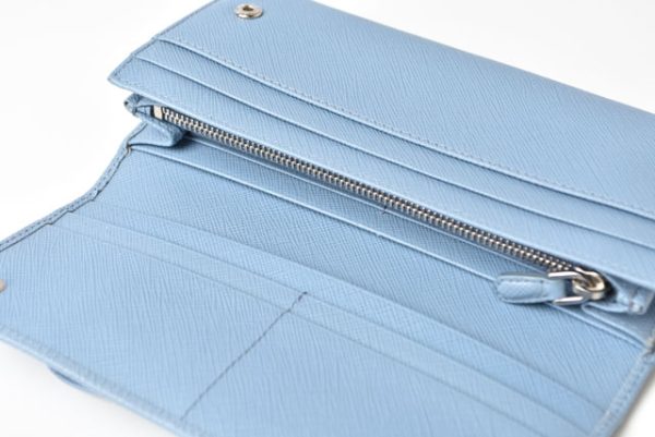 m221216 64 p 15 Prada Long Wallet Pass Case Saffiano Blue