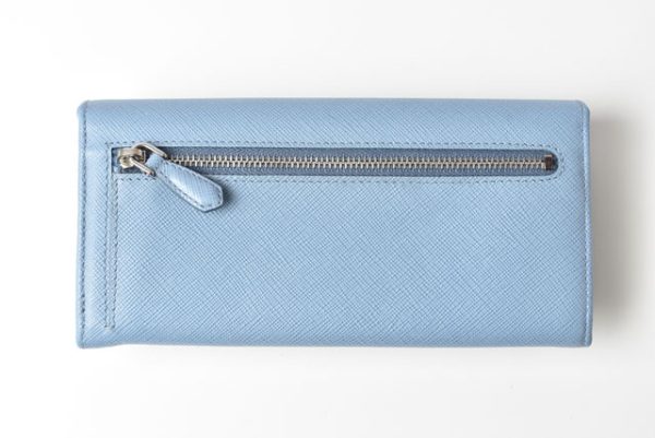 m221216 64 p 5 Prada Long Wallet Pass Case Saffiano Blue