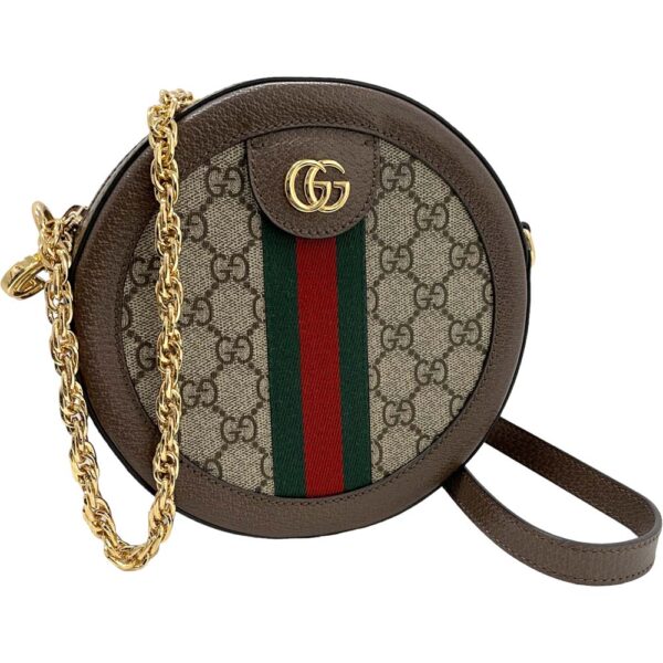 m23 1609 1 Gucci Ophidia GG Supreme Round Mini Chain Shoulder Bag