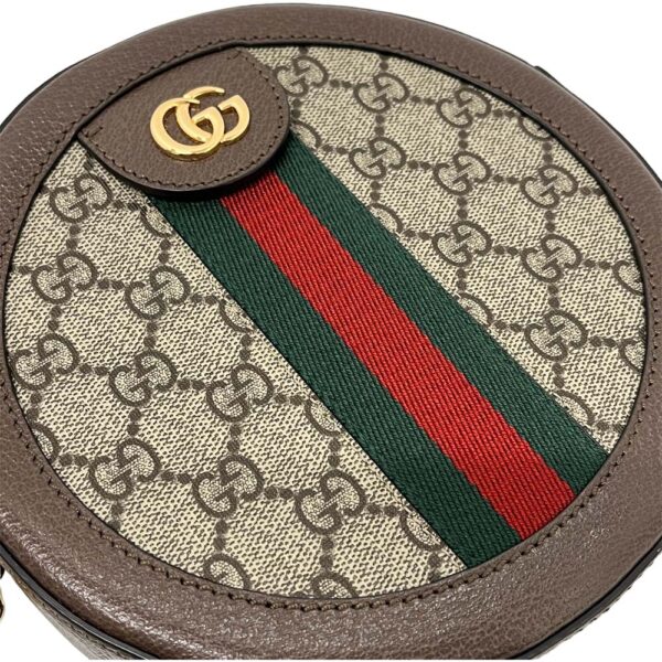 m23 1609 14 Gucci Ophidia GG Supreme Round Mini Chain Shoulder Bag