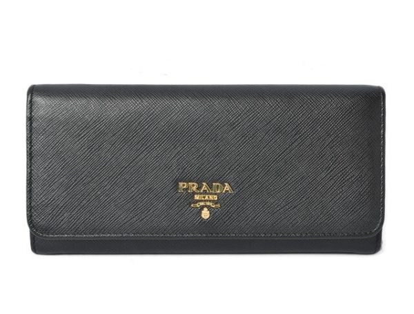 m2301 12 p 1 Prada Long Wallet Pass Case Saffiano Nero