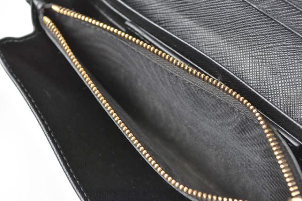 m2301 12 p 10 Prada Long Wallet Pass Case Saffiano Nero