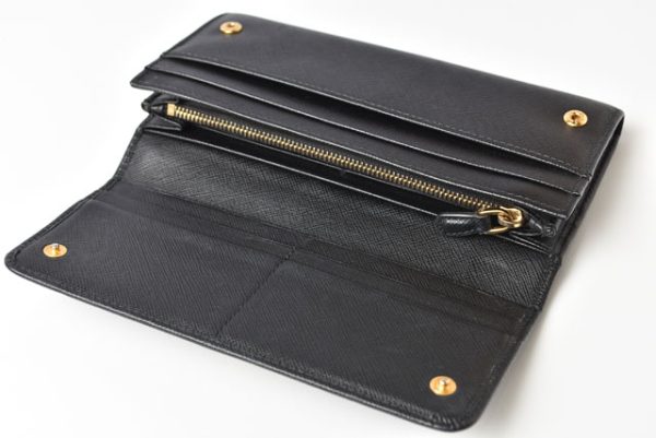 m2301 12 p 12 Prada Long Wallet Pass Case Saffiano Nero