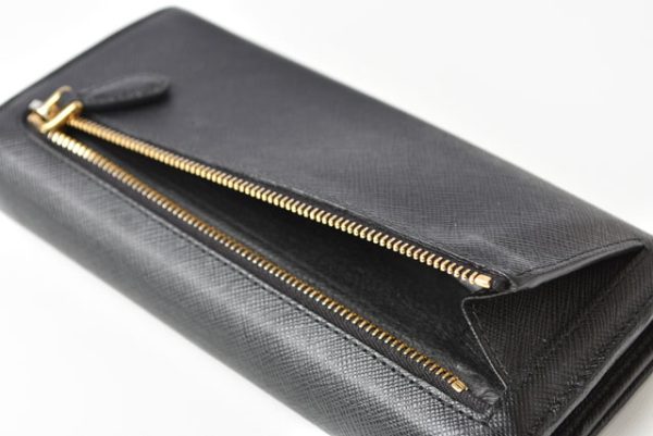 m2301 12 p 13 Prada Long Wallet Pass Case Saffiano Nero