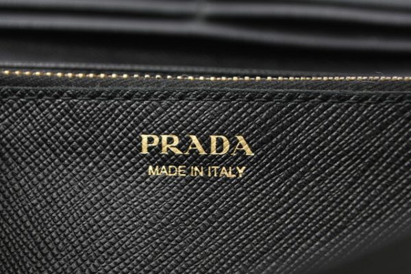 m2301 12 p 14 Prada Long Wallet Pass Case Saffiano Nero