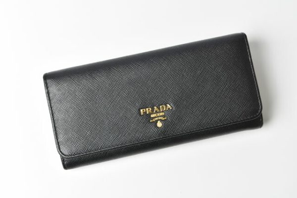 m2301 12 p 2 Prada Long Wallet Pass Case Saffiano Nero