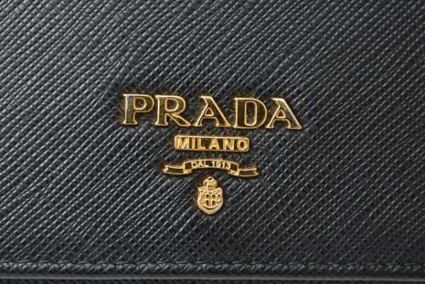 m2301 12 p 4 Prada Long Wallet Pass Case Saffiano Nero