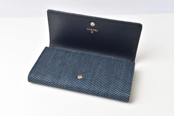 m2301 20 ch 10 CHANEL Long Wallet Deauville Denim