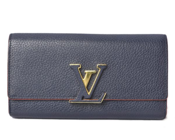 m2301 3 lv 1 Louis Vuitton Long Wallet Capucines Calf Marine Rouge Blue