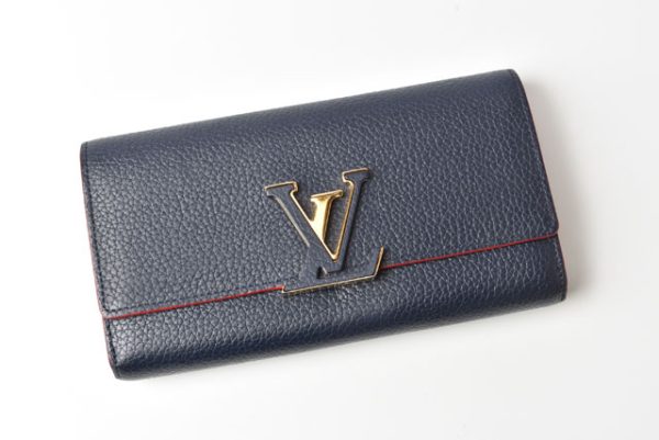 m2301 3 lv 2 Louis Vuitton Long Wallet Capucines Calf Marine Rouge Blue