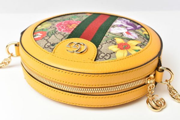 m2301 30 g 7 Gucci Chain Shoulder Bag Flora Yellow