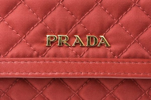 m2302 50 p 3 Prada Long Wallet Pass Case Nylon Quilting Fiocco Red