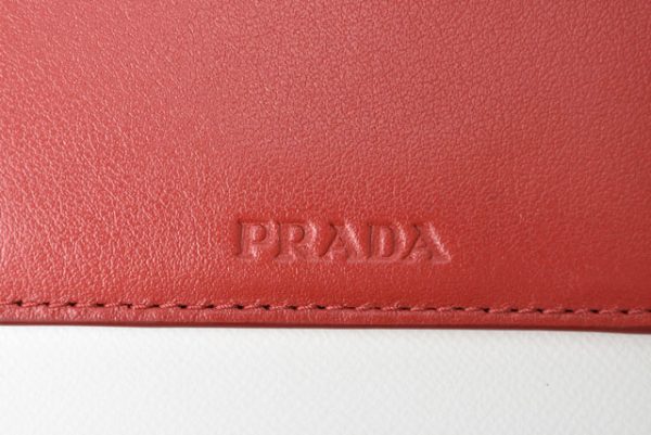 m2302 50 p 6 Prada Long Wallet Pass Case Nylon Quilting Fiocco Red