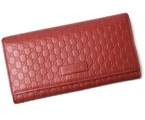 m2302 57 g 1 Gucci Long Wallet Micro Guccisima Rouge Red