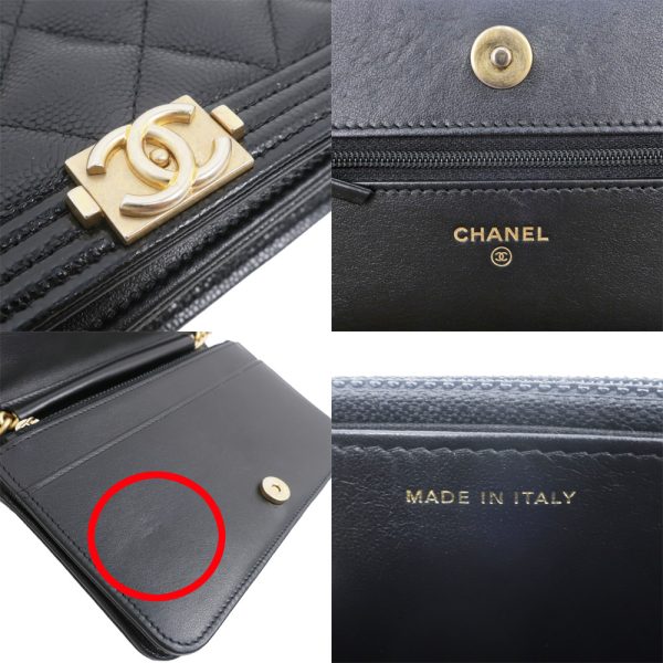 m2310 05 804737mr 06 Chanel Boy Chanel Chain Wallet Shoulder Bag Caviar Skin Black