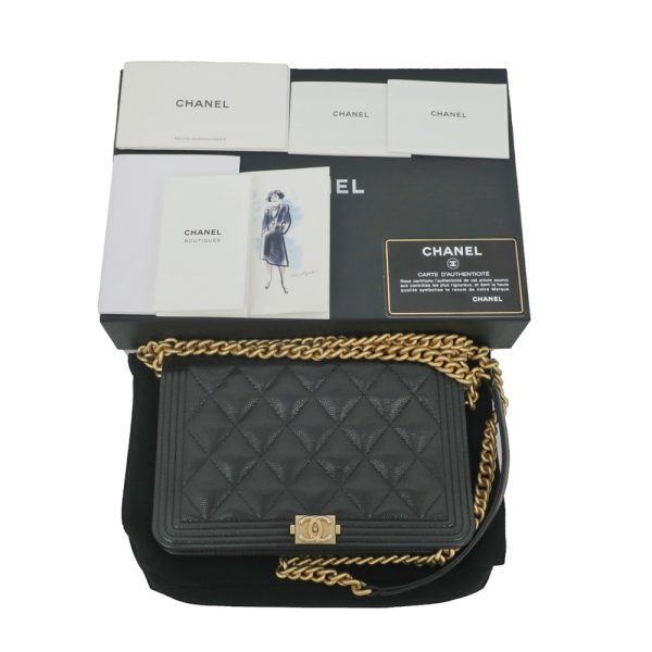 m2310 05 804737mr 09 Chanel Boy Chanel Chain Wallet Shoulder Bag Caviar Skin Black