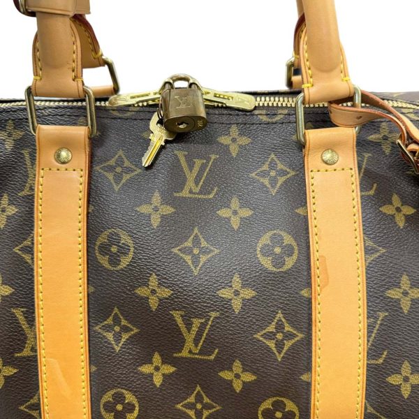 m24 1138 16 Louis Vuitton Keepall Bandouliere 55 Bag Monogram Brown