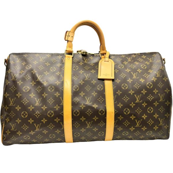 m24 1138 2 Louis Vuitton Keepall Bandouliere 55 Bag Monogram Brown