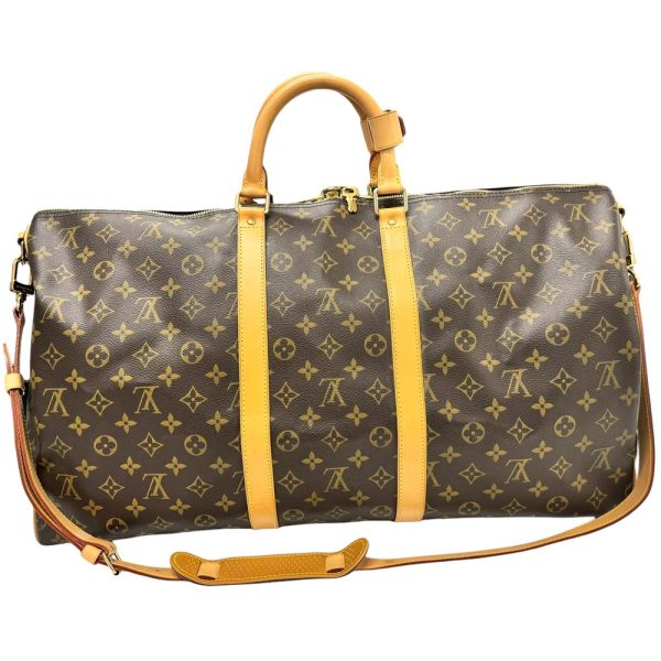 m24 1138 4 Louis Vuitton Keepall Bandouliere 55 Bag Monogram Brown