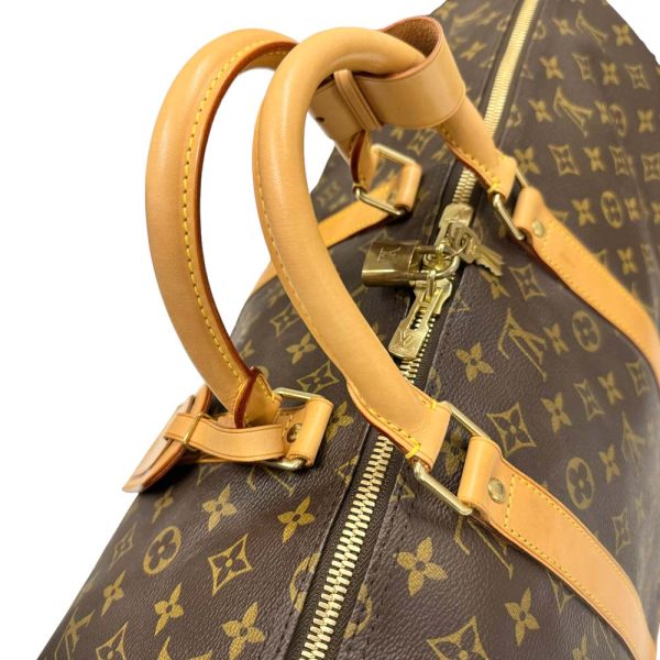 m24 1138 9 Louis Vuitton Keepall Bandouliere 55 Bag Monogram Brown