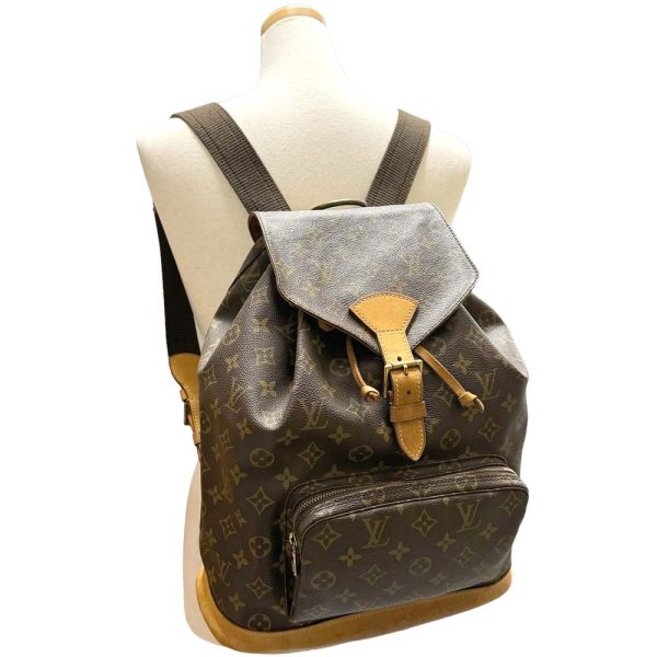 m24 1289 16 Louis Vuitton Montsouris GM Monogram Backpack Brown