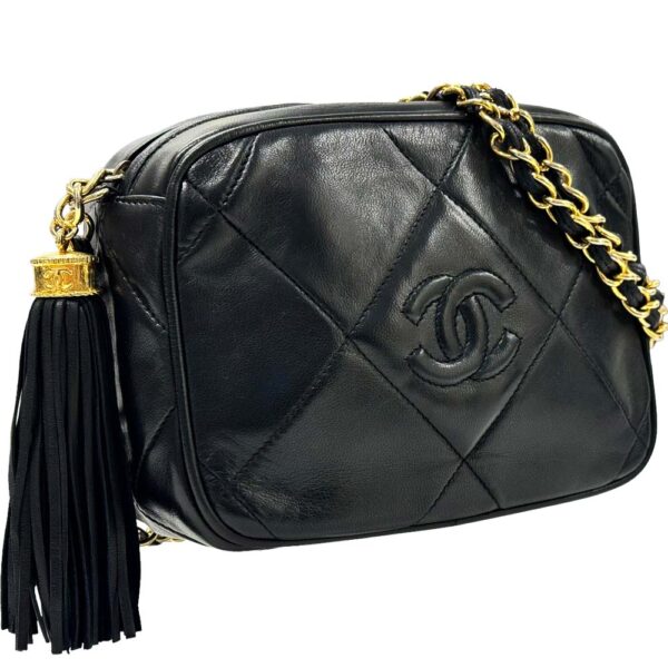 m24 1534 1 Chanel Matelasse Chain Shoulder Bag Lambskin Black