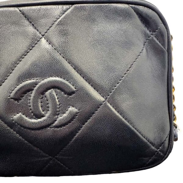 m24 1534 12 Chanel Matelasse Chain Shoulder Bag Lambskin Black