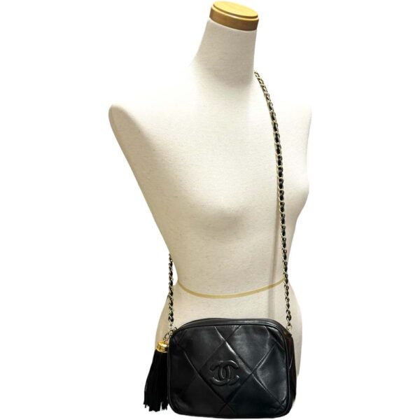 m24 1534 20 Chanel Matelasse Chain Shoulder Bag Lambskin Black