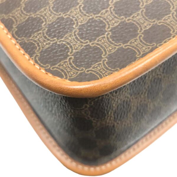 m24 2213 12 Celine Circle Shoulder Bag Macadam Pattern Brown