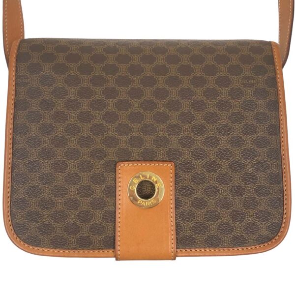 m24 2213 5 Celine Circle Shoulder Bag Macadam Pattern Brown