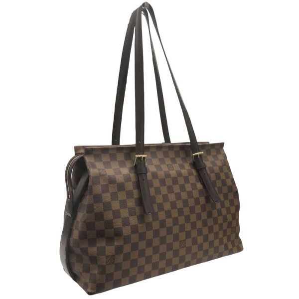 m24 2214 5 Louis Vuitton Chelsea Damier Ebene Tote Bag Brown