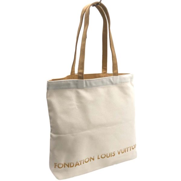 m24 2257 4 Louis Vuitton Fondation Tote Bag White Brown