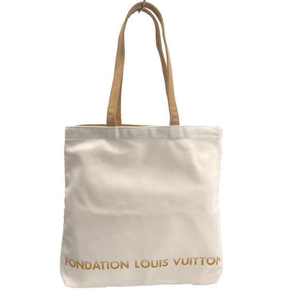 m24 2257 6 Louis Vuitton Fondation Tote Bag White Brown